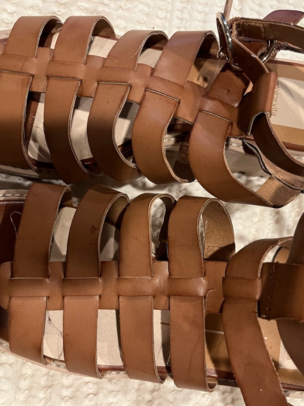 Dolce Vita 8.5 Brown Strappy Gladiator Sandals - Double ankle strap